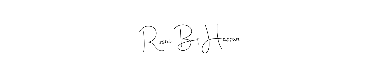 Once you've used our free online signature maker to create your best signature Andilay-7BmLP style, it's time to enjoy all of the benefits that Rusni Bt Hassan name signing documents. Rusni Bt Hassan signature style 4 images and pictures png
