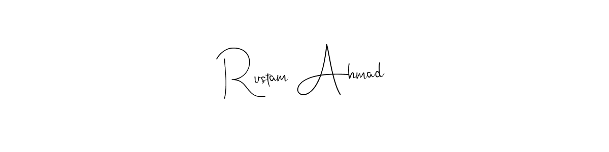 Andilay-7BmLP is a professional signature style that is perfect for those who want to add a touch of class to their signature. It is also a great choice for those who want to make their signature more unique. Get Rustam Ahmad name to fancy signature for free. Rustam Ahmad signature style 4 images and pictures png