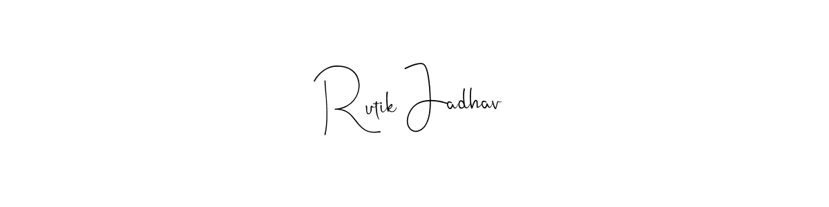 Rutik Jadhav stylish signature style. Best Handwritten Sign (Andilay-7BmLP) for my name. Handwritten Signature Collection Ideas for my name Rutik Jadhav. Rutik Jadhav signature style 4 images and pictures png