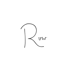 How to make Ruw name signature. Use Andilay-7BmLP style for creating short signs online. This is the latest handwritten sign. Ruw signature style 4 images and pictures png