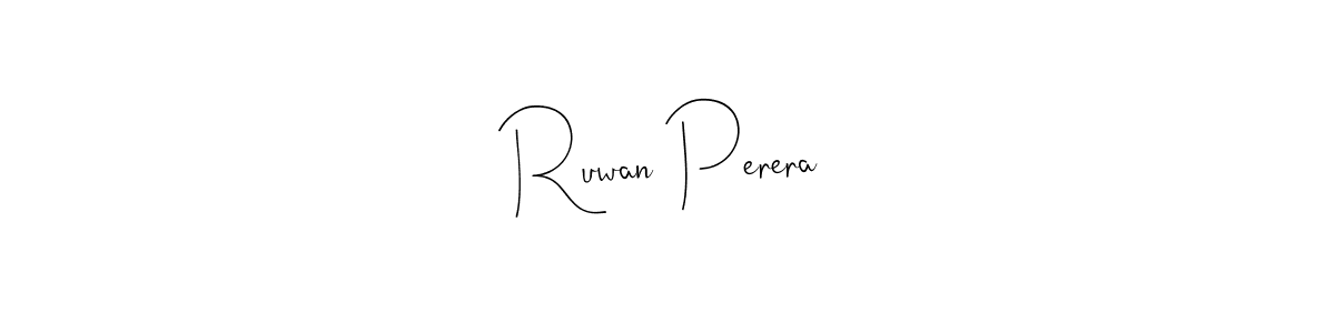 How to make Ruwan Perera name signature. Use Andilay-7BmLP style for creating short signs online. This is the latest handwritten sign. Ruwan Perera signature style 4 images and pictures png