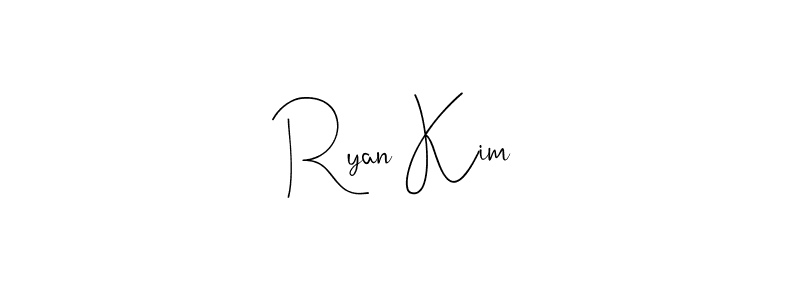How to make Ryan Kim name signature. Use Andilay-7BmLP style for creating short signs online. This is the latest handwritten sign. Ryan Kim signature style 4 images and pictures png