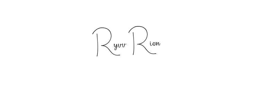 This is the best signature style for the Ryuu Rion name. Also you like these signature font (Andilay-7BmLP). Mix name signature. Ryuu Rion signature style 4 images and pictures png