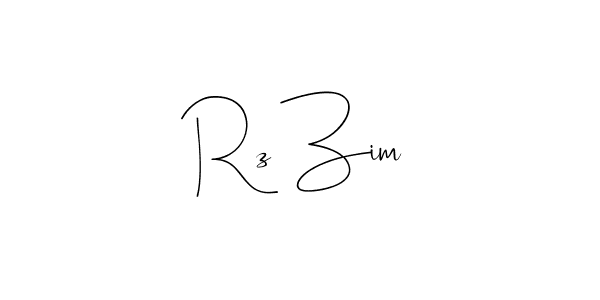How to make Rz Zim name signature. Use Andilay-7BmLP style for creating short signs online. This is the latest handwritten sign. Rz Zim signature style 4 images and pictures png