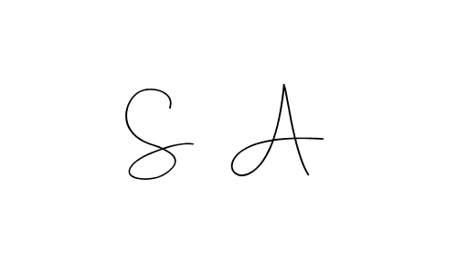 How to make S   A name signature. Use Andilay-7BmLP style for creating short signs online. This is the latest handwritten sign. S   A signature style 4 images and pictures png