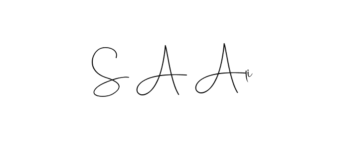 How to make S A Ali signature? Andilay-7BmLP is a professional autograph style. Create handwritten signature for S A Ali name. S A Ali signature style 4 images and pictures png