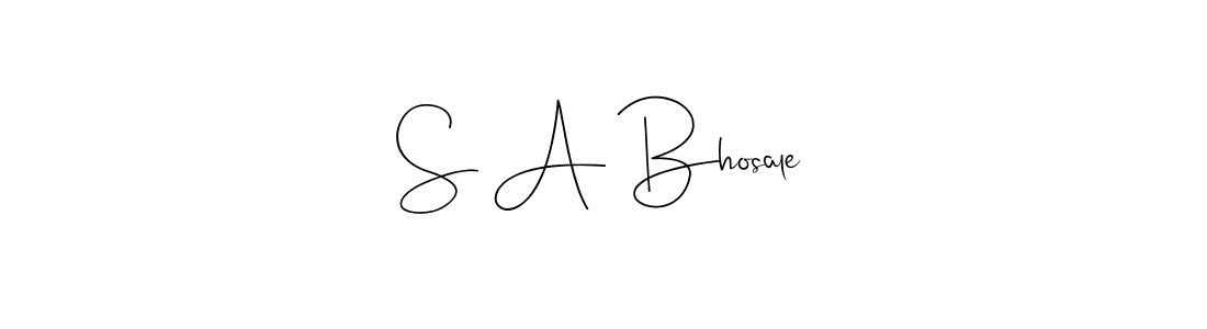 How to make S A Bhosale name signature. Use Andilay-7BmLP style for creating short signs online. This is the latest handwritten sign. S A Bhosale signature style 4 images and pictures png