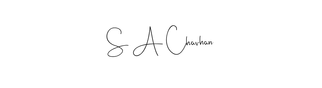 How to make S A Chavhan name signature. Use Andilay-7BmLP style for creating short signs online. This is the latest handwritten sign. S A Chavhan signature style 4 images and pictures png