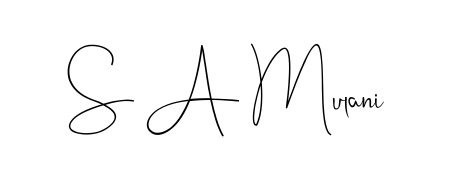 A stylish, flowing autograph style designed for name S A Mulani using Andilay-7BmLP typography. Perfect for digital creative projects. S A Mulani signature style 4 images and pictures png