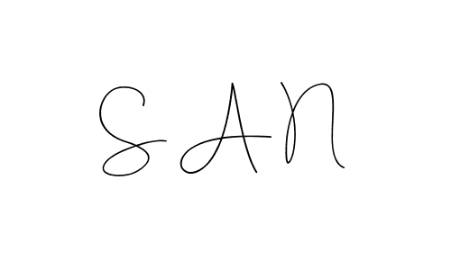 Design your own signature with our free online signature maker. With this signature software, you can create a handwritten (Andilay-7BmLP) signature for name S A N. S A N signature style 4 images and pictures png