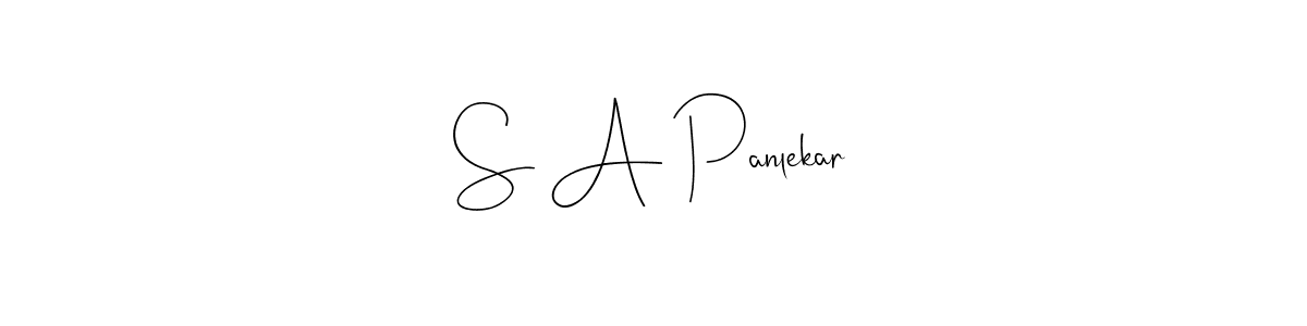The best way (Andilay-7BmLP) to make a short signature is to pick only two or three words in your name. The name S A Panlekar include a total of six letters. For converting this name. S A Panlekar signature style 4 images and pictures png