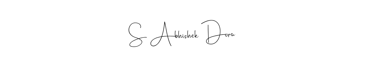 if you are searching for the best signature style for your name S Abhishek Dora. so please give up your signature search. here we have designed multiple signature styles  using Andilay-7BmLP. S Abhishek Dora signature style 4 images and pictures png