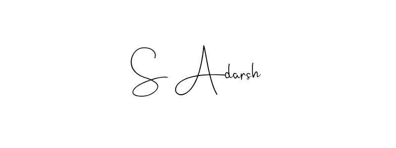 Use a signature maker to create a handwritten signature online. With this signature software, you can design (Andilay-7BmLP) your own signature for name S Adarsh. S Adarsh signature style 4 images and pictures png