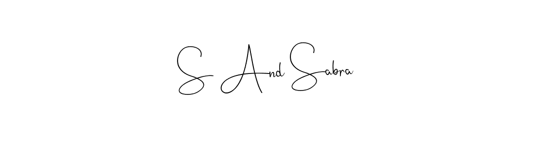 if you are searching for the best signature style for your name S And Sabra. so please give up your signature search. here we have designed multiple signature styles  using Andilay-7BmLP. S And Sabra signature style 4 images and pictures png