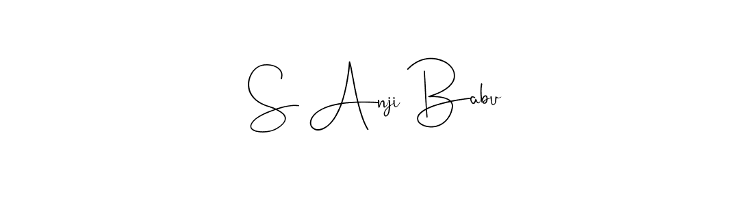 How to make S Anji Babu name signature. Use Andilay-7BmLP style for creating short signs online. This is the latest handwritten sign. S Anji Babu signature style 4 images and pictures png