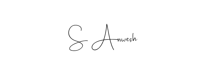 You should practise on your own different ways (Andilay-7BmLP) to write your name (S Anwesh) in signature. don't let someone else do it for you. S Anwesh signature style 4 images and pictures png