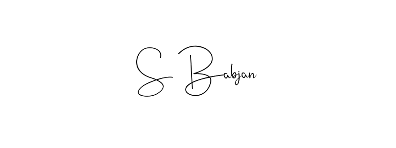 Make a beautiful signature design for name S Babjan. With this signature (Andilay-7BmLP) style, you can create a handwritten signature for free. S Babjan signature style 4 images and pictures png