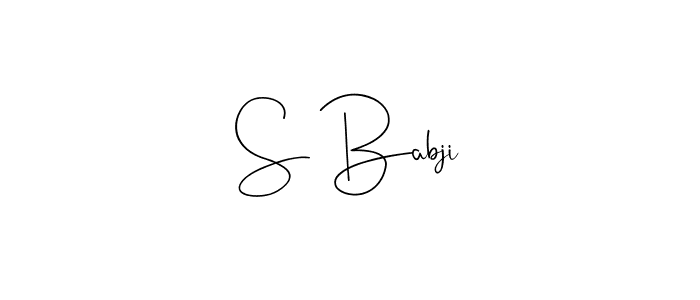 if you are searching for the best signature style for your name S Babji. so please give up your signature search. here we have designed multiple signature styles  using Andilay-7BmLP. S Babji signature style 4 images and pictures png