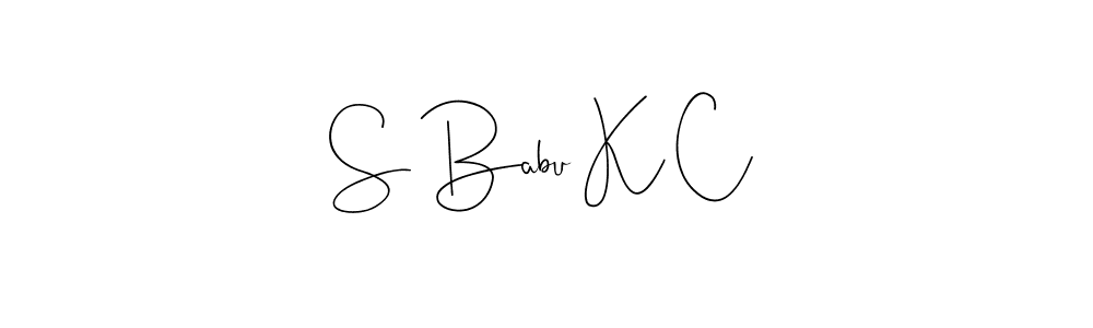 You should practise on your own different ways (Andilay-7BmLP) to write your name (S Babu K C) in signature. don't let someone else do it for you. S Babu K C signature style 4 images and pictures png