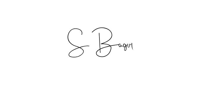 Also You can easily find your signature by using the search form. We will create S Bagul name handwritten signature images for you free of cost using Andilay-7BmLP sign style. S Bagul signature style 4 images and pictures png