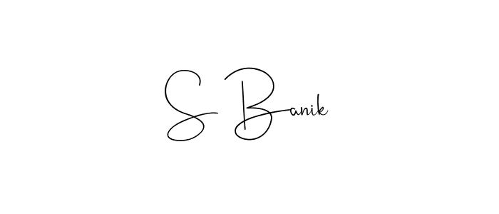 Make a short S Banik signature style. Manage your documents anywhere anytime using Andilay-7BmLP. Create and add eSignatures, submit forms, share and send files easily. S Banik signature style 4 images and pictures png