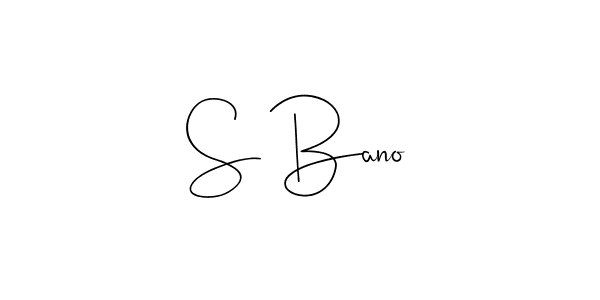 How to make S Bano signature? Andilay-7BmLP is a professional autograph style. Create handwritten signature for S Bano name. S Bano signature style 4 images and pictures png