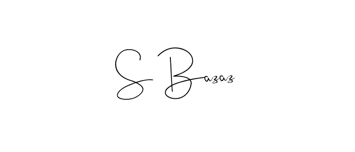 How to make S Bazaz name signature. Use Andilay-7BmLP style for creating short signs online. This is the latest handwritten sign. S Bazaz signature style 4 images and pictures png