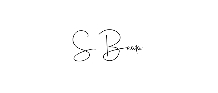 You should practise on your own different ways (Andilay-7BmLP) to write your name (S Beata) in signature. don't let someone else do it for you. S Beata signature style 4 images and pictures png