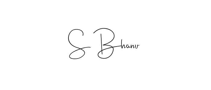 How to make S Bhanu name signature. Use Andilay-7BmLP style for creating short signs online. This is the latest handwritten sign. S Bhanu signature style 4 images and pictures png