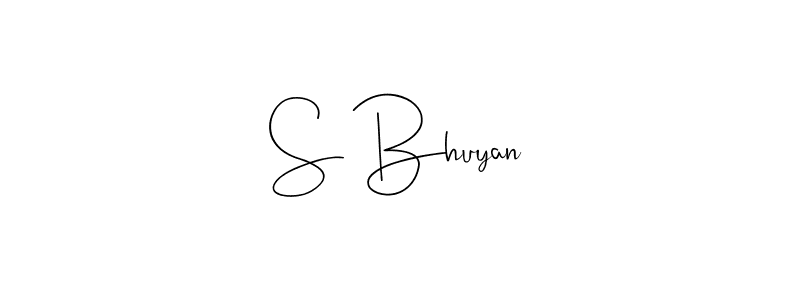 You should practise on your own different ways (Andilay-7BmLP) to write your name (S Bhuyan) in signature. don't let someone else do it for you. S Bhuyan signature style 4 images and pictures png