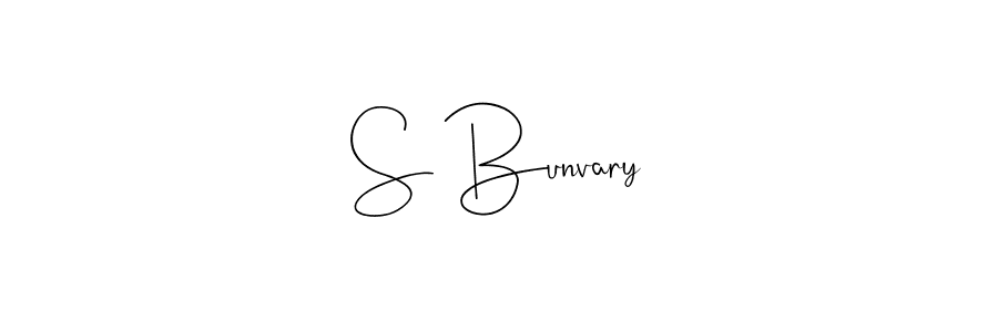 How to make S Bunvary name signature. Use Andilay-7BmLP style for creating short signs online. This is the latest handwritten sign. S Bunvary signature style 4 images and pictures png