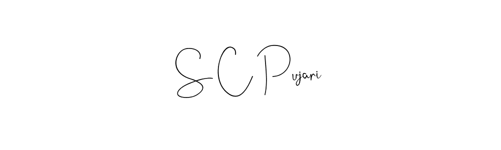 You should practise on your own different ways (Andilay-7BmLP) to write your name (S C Pujari) in signature. don't let someone else do it for you. S C Pujari signature style 4 images and pictures png