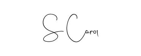 Create your official email sign-off with S Carol name in Andilay-7BmLP style. Crisp, clean, and perfectly legible across all screens. S Carol signature style 4 images and pictures png