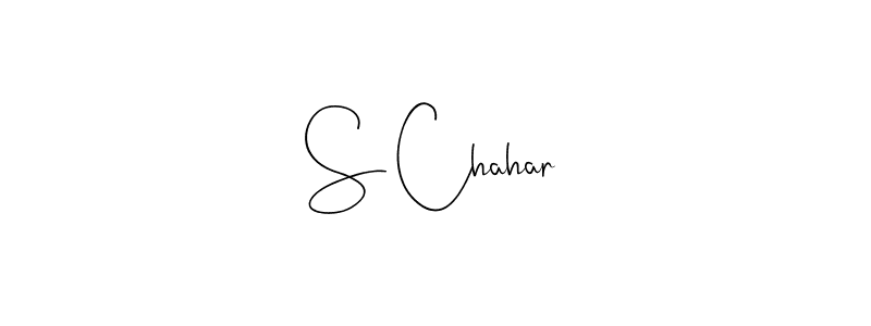 How to make S Chahar signature? Andilay-7BmLP is a professional autograph style. Create handwritten signature for S Chahar name. S Chahar signature style 4 images and pictures png