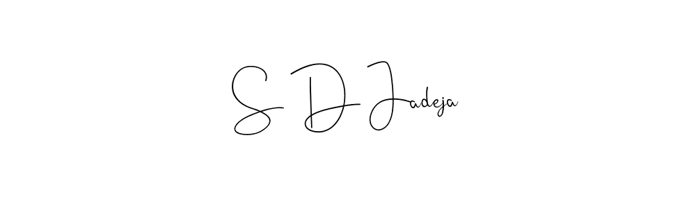 Also You can easily find your signature by using the search form. We will create S D Jadeja name handwritten signature images for you free of cost using Andilay-7BmLP sign style. S D Jadeja signature style 4 images and pictures png