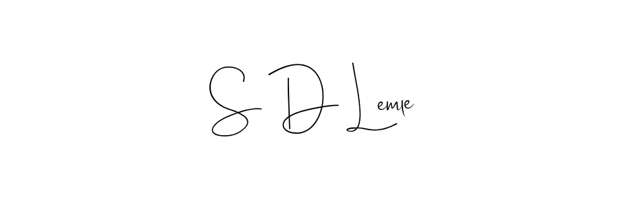 How to make S D Lemle name signature. Use Andilay-7BmLP style for creating short signs online. This is the latest handwritten sign. S D Lemle signature style 4 images and pictures png