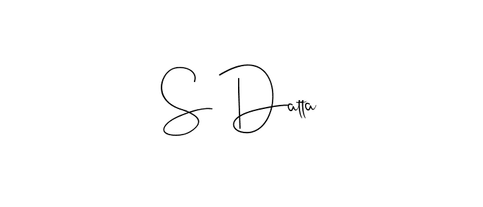 The best way (Andilay-7BmLP) to make a short signature is to pick only two or three words in your name. The name S Datta include a total of six letters. For converting this name. S Datta signature style 4 images and pictures png