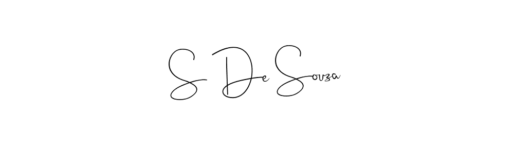 Make a beautiful signature design for name S De Souza. With this signature (Andilay-7BmLP) style, you can create a handwritten signature for free. S De Souza signature style 4 images and pictures png