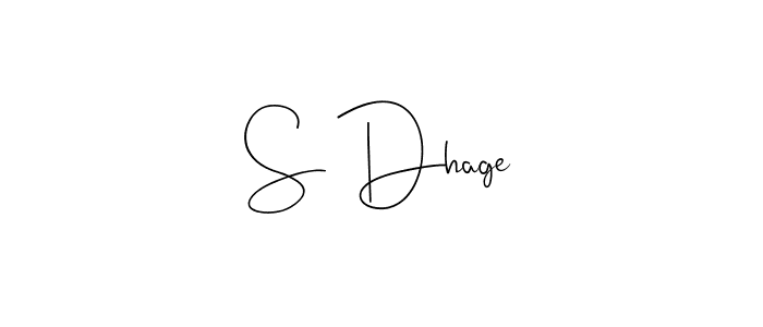 The best way (Andilay-7BmLP) to make a short signature is to pick only two or three words in your name. The name S Dhage include a total of six letters. For converting this name. S Dhage signature style 4 images and pictures png