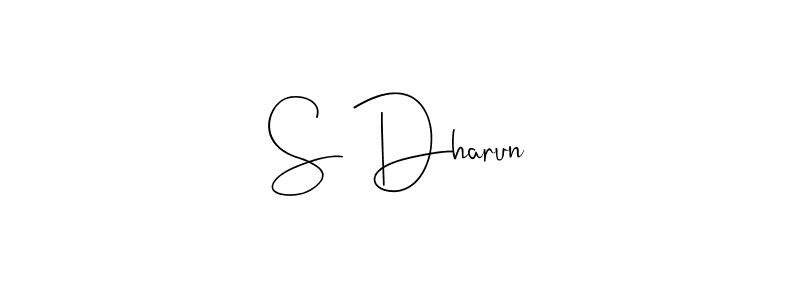 How to make S Dharun signature? Andilay-7BmLP is a professional autograph style. Create handwritten signature for S Dharun name. S Dharun signature style 4 images and pictures png