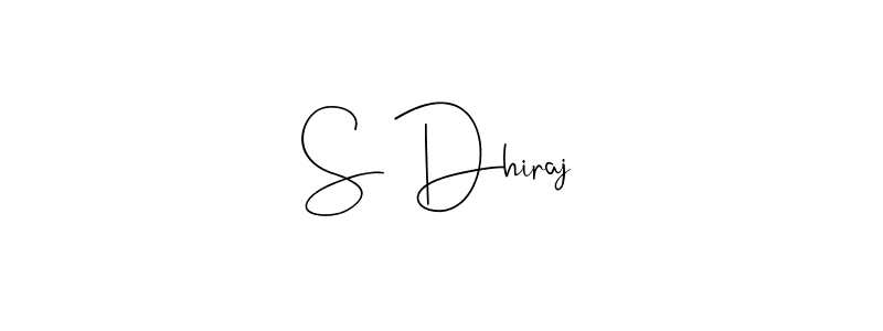 Make a beautiful signature design for name S Dhiraj. With this signature (Andilay-7BmLP) style, you can create a handwritten signature for free. S Dhiraj signature style 4 images and pictures png