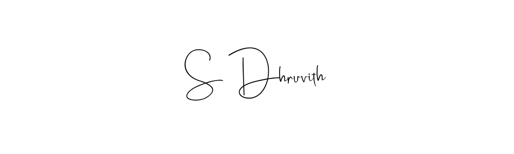 How to make S Dhruvith name signature. Use Andilay-7BmLP style for creating short signs online. This is the latest handwritten sign. S Dhruvith signature style 4 images and pictures png
