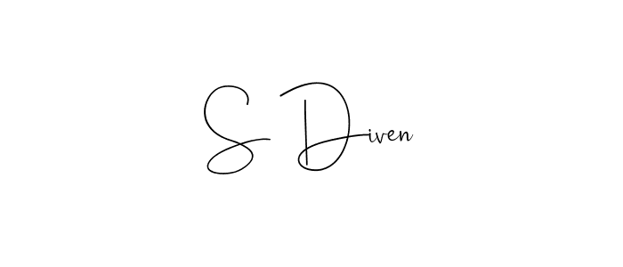 You should practise on your own different ways (Andilay-7BmLP) to write your name (S Diven) in signature. don't let someone else do it for you. S Diven signature style 4 images and pictures png