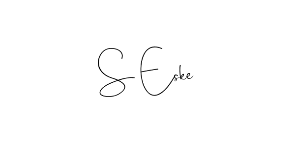 The best way (Andilay-7BmLP) to make a short signature is to pick only two or three words in your name. The name S Eske include a total of six letters. For converting this name. S Eske signature style 4 images and pictures png