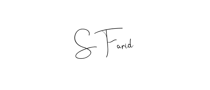 The best way (Andilay-7BmLP) to make a short signature is to pick only two or three words in your name. The name S Farid include a total of six letters. For converting this name. S Farid signature style 4 images and pictures png