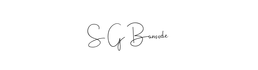 The best way (Andilay-7BmLP) to make a short signature is to pick only two or three words in your name. The name S G Bansode include a total of six letters. For converting this name. S G Bansode signature style 4 images and pictures png