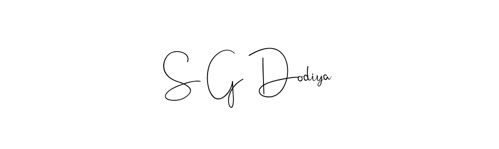 if you are searching for the best signature style for your name S G Dodiya. so please give up your signature search. here we have designed multiple signature styles  using Andilay-7BmLP. S G Dodiya signature style 4 images and pictures png