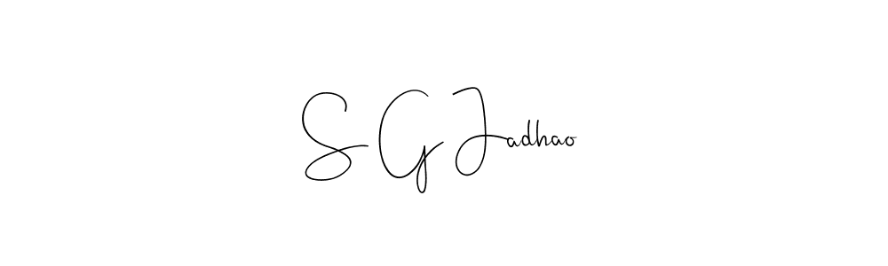 This is the best signature style for the S G Jadhao name. Also you like these signature font (Andilay-7BmLP). Mix name signature. S G Jadhao signature style 4 images and pictures png