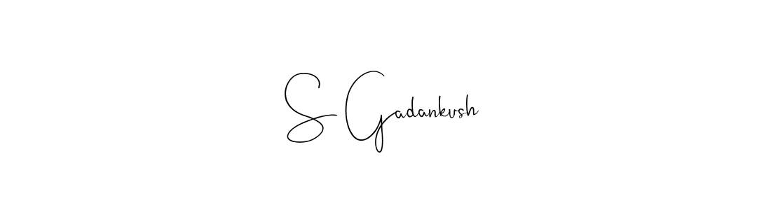 This is the best signature style for the S Gadankush name. Also you like these signature font (Andilay-7BmLP). Mix name signature. S Gadankush signature style 4 images and pictures png