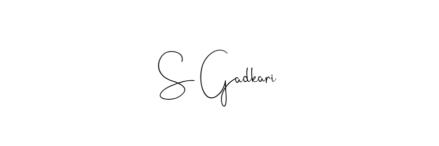 How to make S Gadkari name signature. Use Andilay-7BmLP style for creating short signs online. This is the latest handwritten sign. S Gadkari signature style 4 images and pictures png